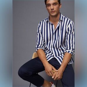 Mango stripped button down shirt size Small